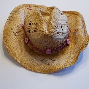 Youth Girls Straw Cowboy Hat